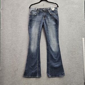 Vigoss Women Jeans 5 Blue Denim‎ P8009J Flare Distressed 30" Inseam READ